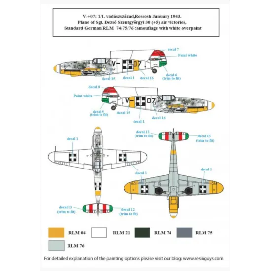 Sbs D72025 1/72 Messerschmitt Bf 109f In Hungarian Service Vol Ii Decal Model Kit