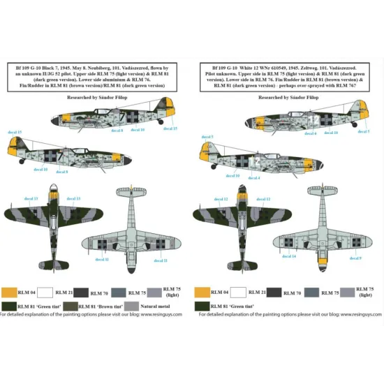 Sbs D72029 1/72 Messerschmitt Bf 109 G 10 In Hungarian Service Ww Ii Decal
