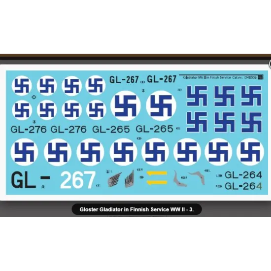 Sbs D48008 1/48 Gloster Gladiator In Finnish Service Ww Ii For Roden Merit Decal Model