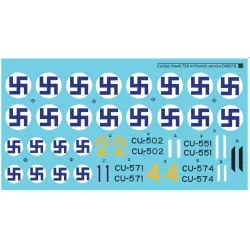Sbs D48018 1/48 Curtiss Hawk 75a In Finnish Service Decals Model