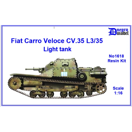 Dnepro Model 1618 1/16 Fiat Carro Veloce Cv 35 L3 35 Wwii Resin Model