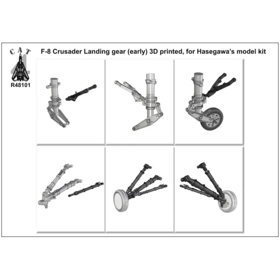 Cat4-r48101 1/48 F 8 Crusader Landing Gear Early For Hasegawa Accessories Kit