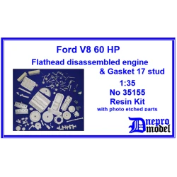 Dnepro Model 35155 1/35 Ford V8 60 Hp Flathead Disassembled Engine Gasket 17 Stud