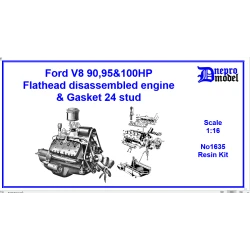 Dnepro Model 1635 1/16 Ford V8 90 95 100 Hp Flathead Disassembled Engine Gasket 24 Stud