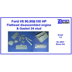 Dnepro Model 0601 1/6 Ford V8 90 95 100 Hp Flathead Disassembled Engine Gasket 24 Stud