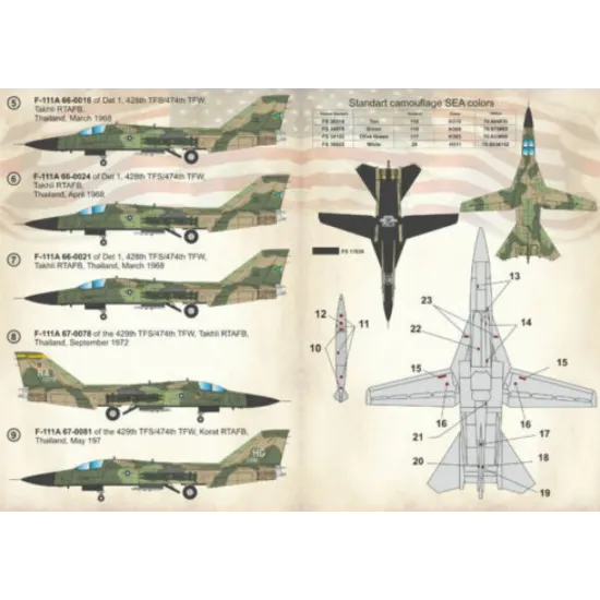 Us Stock Print Scale 72-268 - 1/72 F-111a Aardvark, Aircraft Wet Decal
