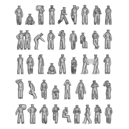 Ion Models K700-001 1/700 Kriegsmarine Chilling On Deck 3d Resin 88 Figures