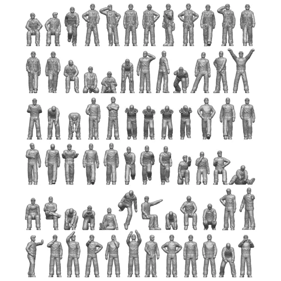 Ion Models U200-002 1/200 Us Navy Carrier Personel And Pilots 3d Printed Resin 72 Figures