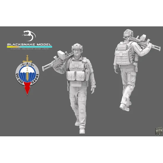 Black Snake Sas-07 1/35 1er Rpima French Sas Resin Figure Kit