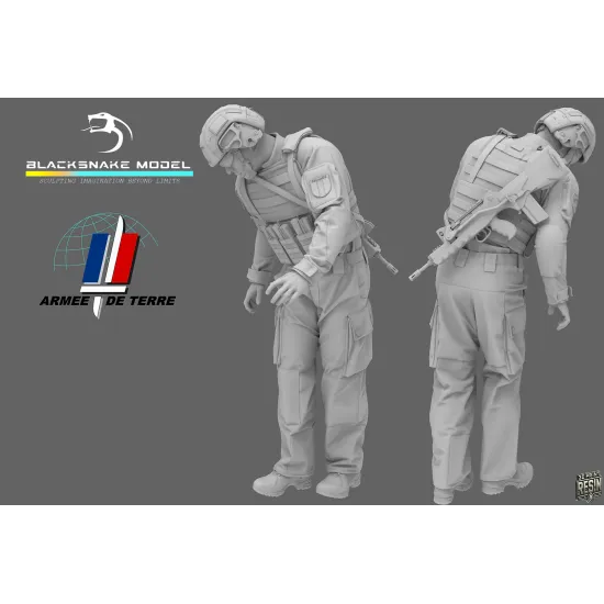 Black Snake Fr-04 1/35 French Soldier Artilleryman Resin Figure Kit