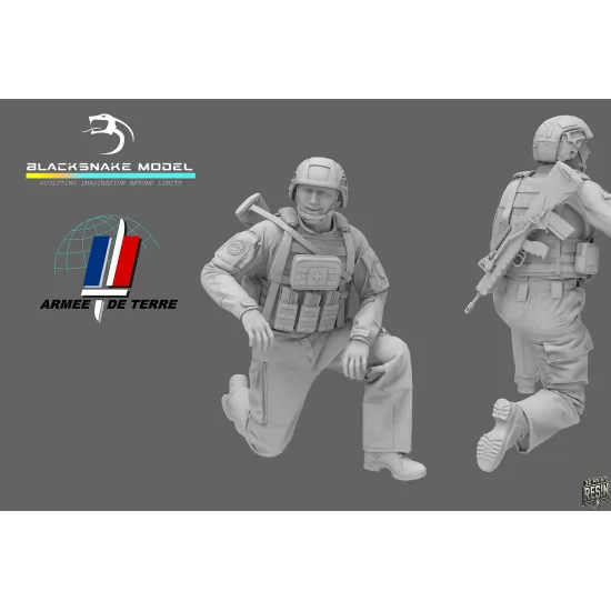 Black Snake Fr-05 1/35 French Soldier Artilleryman Resin Figure Kit