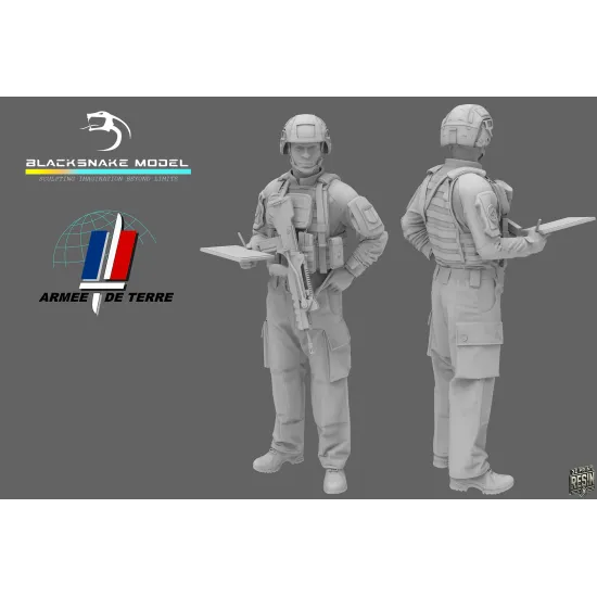 Black Snake Fr-06 1/35 French Soldier Firing Leader Resin Figure Kit