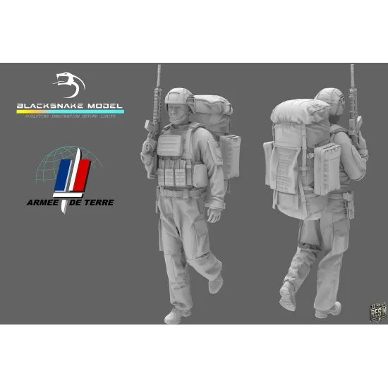 Black Snake Fr-11 1/35 French Soldier Resin Figure Kit