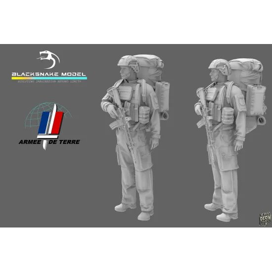 Black Snake Fr-12 1/35 French Soldier Resin Figure Kit