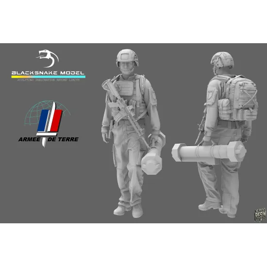 Black Snake Fr-14 1/35 French Soldier Eryx Launcher Resin Figure Kit