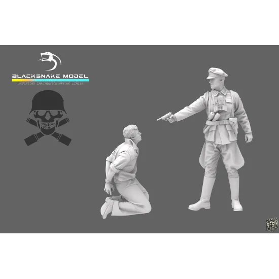Black Snake Waffen-08-09 1/35 German Waffen Soldier Execution Set Resin Figure