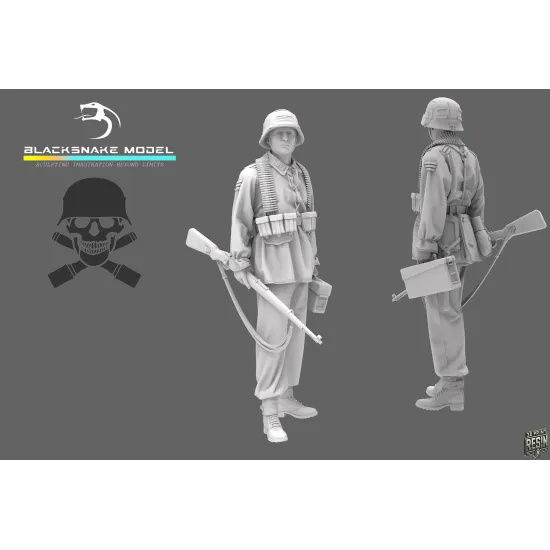 Black Snake Waffen-11 1/35 German Waffen Soldier Resin Figure