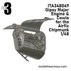 Inside The Armor Ita348049 1/48 Gipsy Major Engine And Cowls For Airfix T.10 Chipmunk