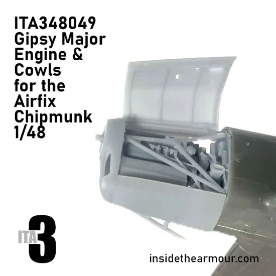 Inside The Armor Ita348049 1/48 Gipsy Major Engine And Cowls For Airfix T.10 Chipmunk