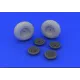 Brassin Aircraft B-17G Wheels for Revell 1/72 Eduard 672011