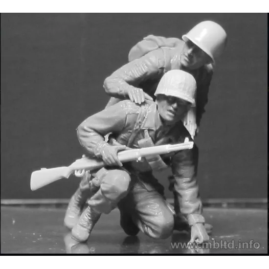 Us Stock Us And German Paratroopers, The South Of Europe 1/35 Master Box 35157