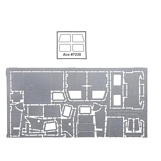 URAL 4320 ADD-ON ARMOR (CHECHEN WAR TYPE) 1/72 ACE PE7235