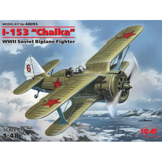 SOVIET FIGHTER BIPLANE POLIKARPOV I-153 CHAIKA II WW 1/48 ICM 48095
