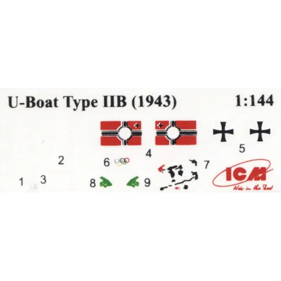 GERMAN SUBMARINE TYPE IIB (1943) 1/144 ICM S010