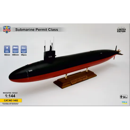 USS PERMIT (SSN-594) SUBMARINE 1/144 MODELSVIT 1402