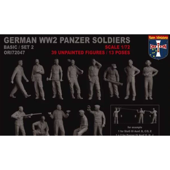 WWII GERMAN PANZER SOLDIERS, SET 2 1/72 ORION 72047
