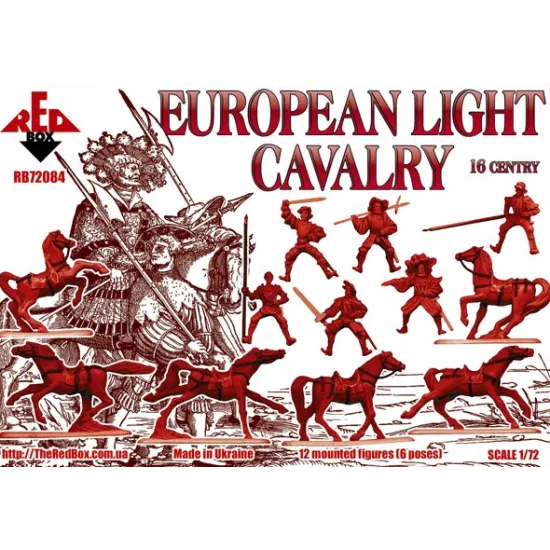 EUROPEAN LIGHT CAVALRY, 16TH CENTURY, SET 1 1/72 RED BOX 72084