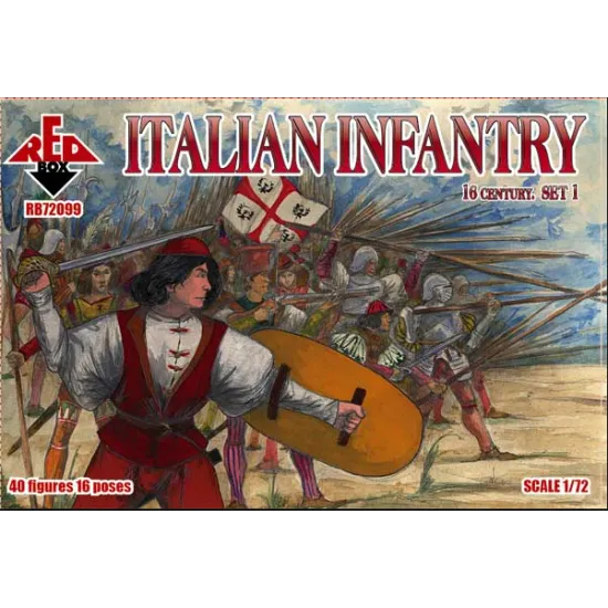 ITALIAN INFANTRY, 16TH CENTURY, SET 1 1/72 RED BOX 72099