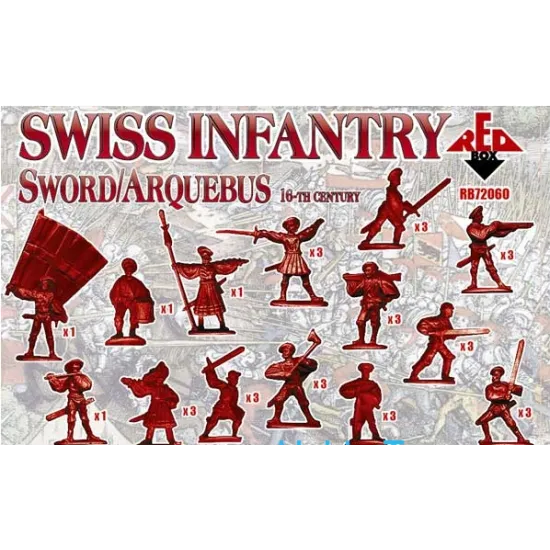 SWISS INFANTRY (SWORD/ARQUEBUS), 16TH CENTURY 1/72 RED BOX 72060