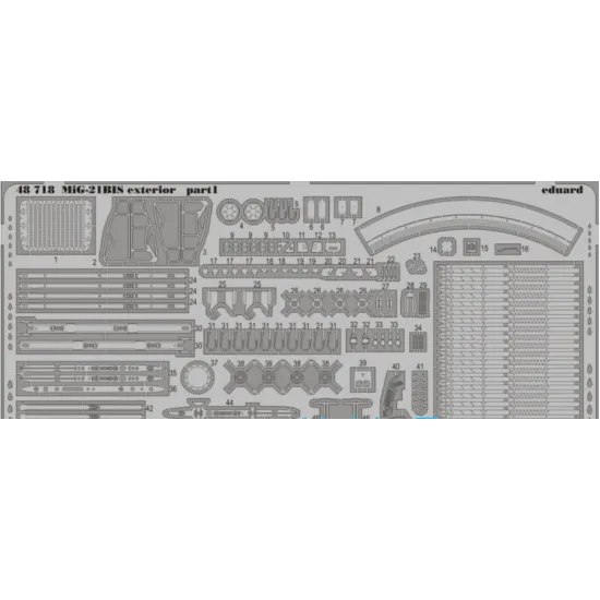 PHOTO-ETCHED SET 1/48 MIG-21BIS EXTERIOR, FOR EDUARD KIT 1/48 EDUARD 48718