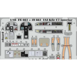 PHOTO-ETCHED SET 1/48 IAI KFIR C7 INTERIOR (SELF ADHESIVE), FOR AMK KIT 1/48 EDUARD FE661