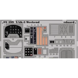PHOTO-ETCHED SET 1/48 YAK-3 INTERIOR COLOR, WEEKEND EDUARD 1/48 EDUARD FE399