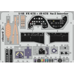 PHOTO-ETCHED SET 1/48 SU-2 INTERIOR (SELF ADHESIVE), FOR ZVEZDA KIT 1/48 EDUARD FE678