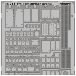 PHOTO-ETCHED SET 1/48 FW 189 SURFACE ACCESS, FOR GWH KIT1/48 EDUARD 48714