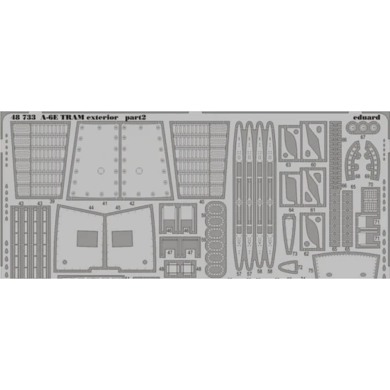 PHOTO-ETCHED SET 1/48 A-6E TRAM EXTERIOR, FOR KIN KIT 1/48 EDUARD 48733