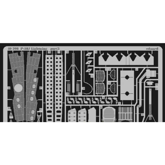PHOTO-ETCHED SET 1/48 P-38J COLOR, FOR HASEGAWA KIT 1/48 EDUARD 49208