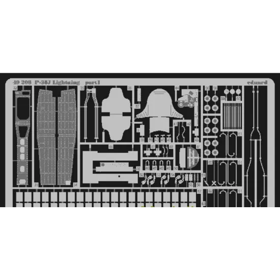 PHOTO-ETCHED SET 1/48 P-38J COLOR, FOR HASEGAWA KIT 1/48 EDUARD 49208