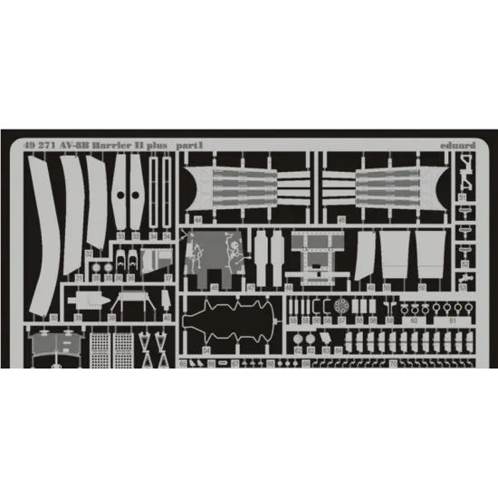PHOTO-ETCHED SET 1/48 AV-8B HARRIER II PLUS COLOR, FOR HASEGAWA KIT 1/48 EDUARD 49271