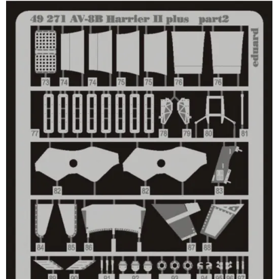 PHOTO-ETCHED SET 1/48 AV-8B HARRIER II PLUS COLOR, FOR HASEGAWA KIT 1/48 EDUARD 49271