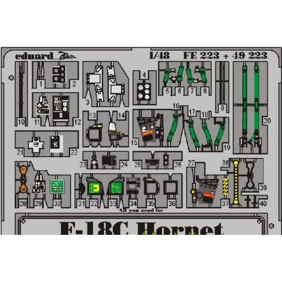 PHOTO-ETCHED SET BIG-ED 1/48 F-18C HORNET, FOR HASEGAWA KIT 1/48 EDUARD BIG-4807