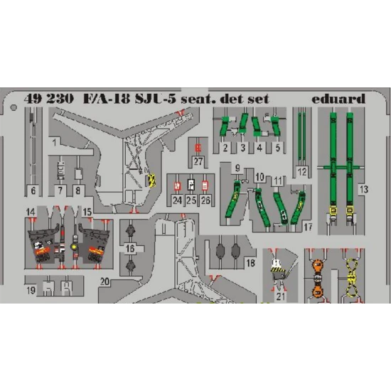 PHOTO-ETCHED SET BIG-ED 1/48 F-18C HORNET, FOR HASEGAWA KIT 1/48 EDUARD BIG-4807