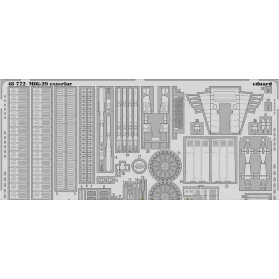 PHOTO-ETCHED SET BIG-ED 1/48 MIG-29, FOR G.W.H. KIT 1/48 EDUARD BIG-4989