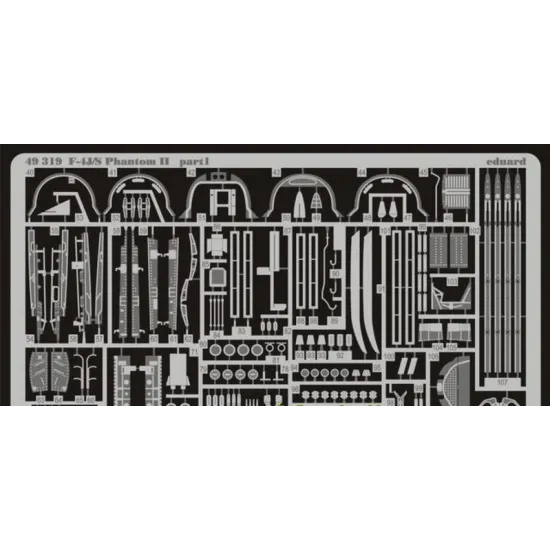 PHOTO-ETCHED SET BIG-ED 1/48 F-4J/S PHANTOM II, FOR HASEGAWA KIT 1/48 EDUARD BIG-4840