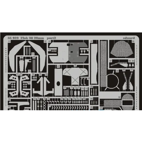 PHOTO-ETCHED SET 1/35 FLAK 38 20MM, FOR TRISTAR 010 KIT KIT 1/35 EDUARD 35929