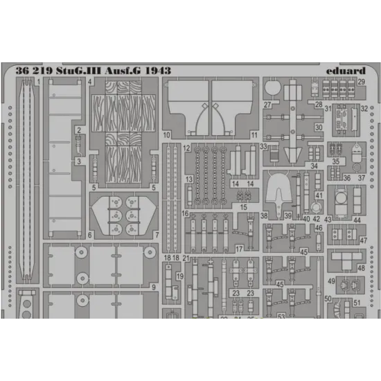 PHOTO-ETCHED SET 1/35 STUG.III AUSF.G 1943, FOR DRAGON6581 KIT 1/35 EDUARD 36219