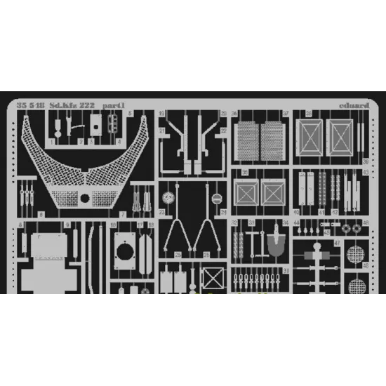 PHOTO-ETCHED SET 1/35 SD.KFZ 222 FOR TAMIYA KIT 1/35 EDUARD 35548